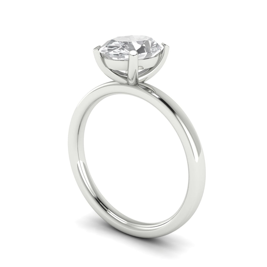 Anillo de compromiso solitario oval