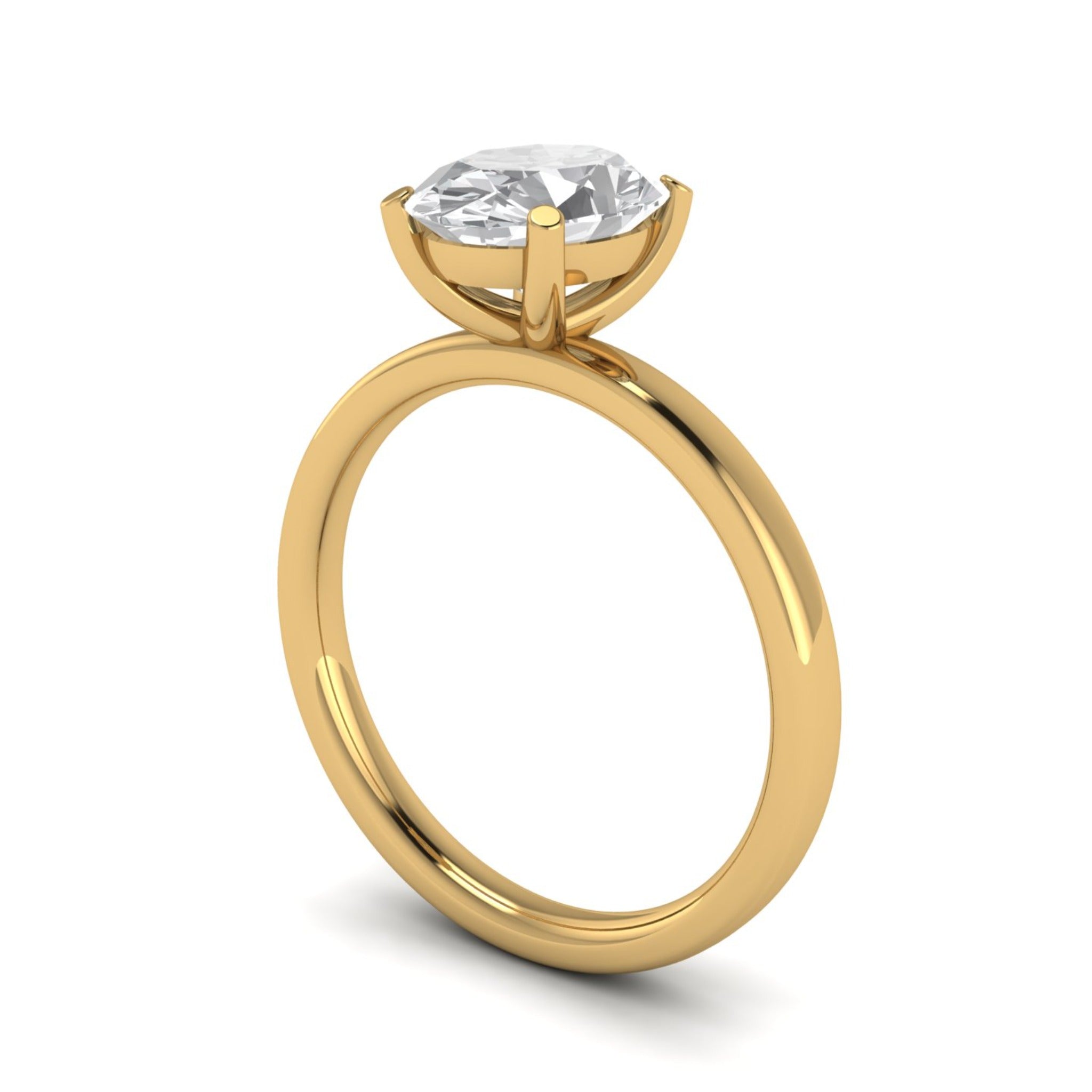 Anillo de compromiso solitario oval