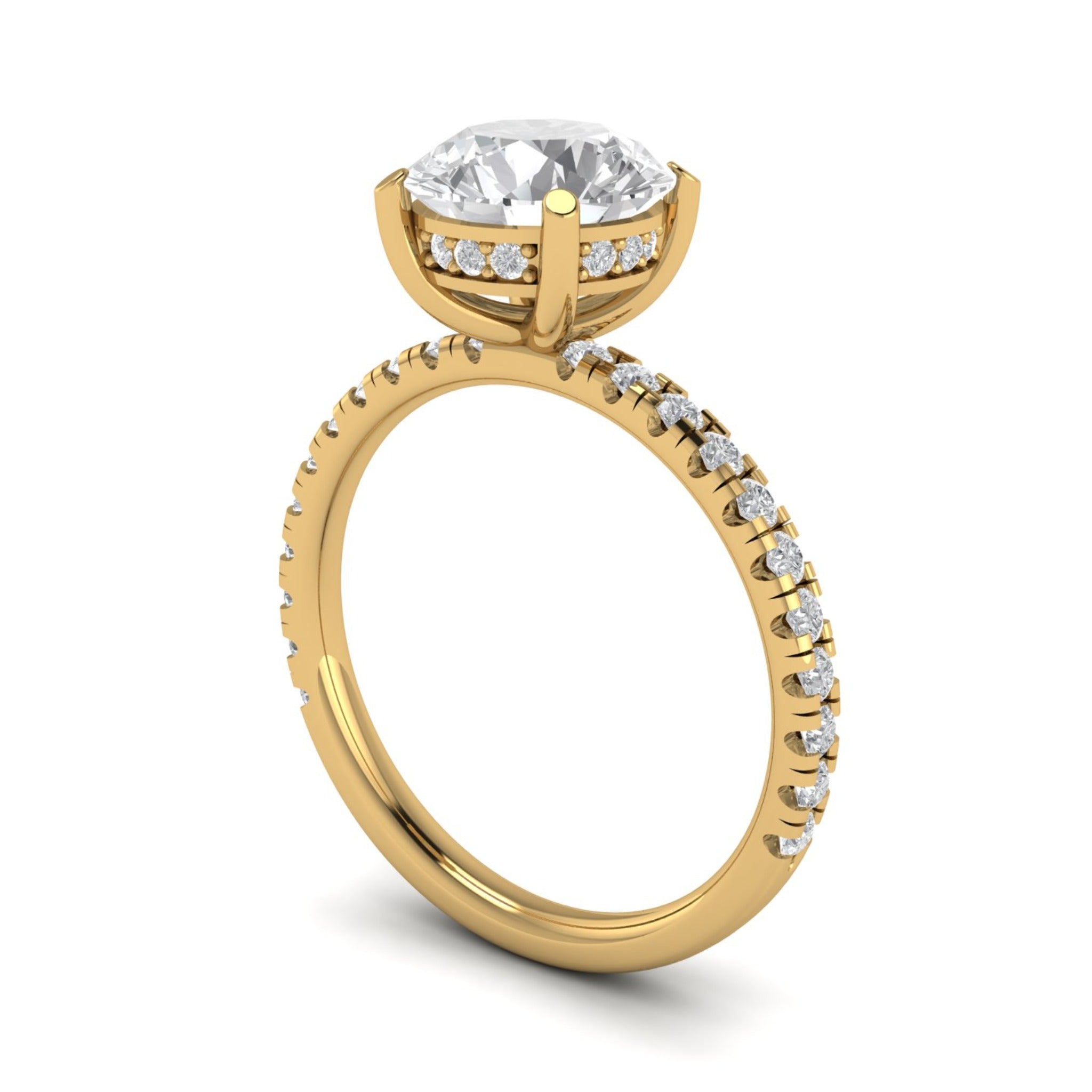 Anillo de compromiso solitario halo escondido