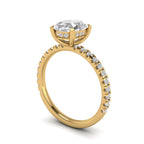 Anillo de compromiso solitario oval halo escondido