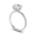 Anillo de compromiso solitario halo escondido