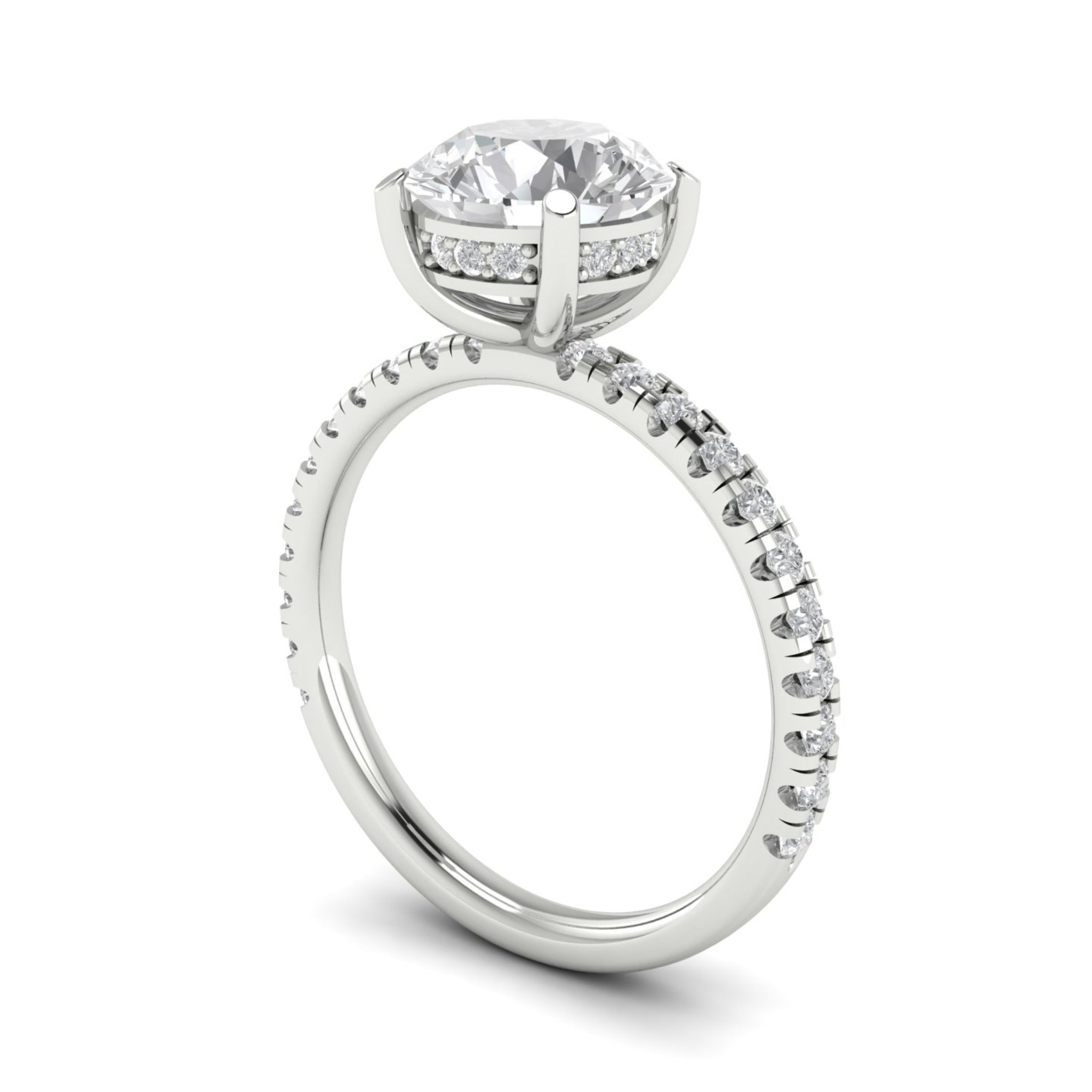 Anillo de compromiso solitario halo escondido