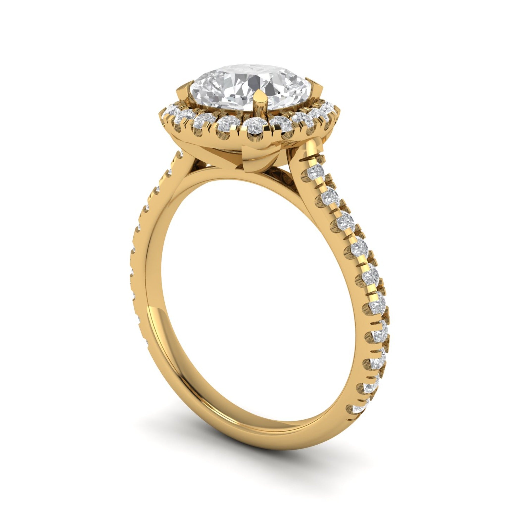 Anillo de compromiso halo cushion