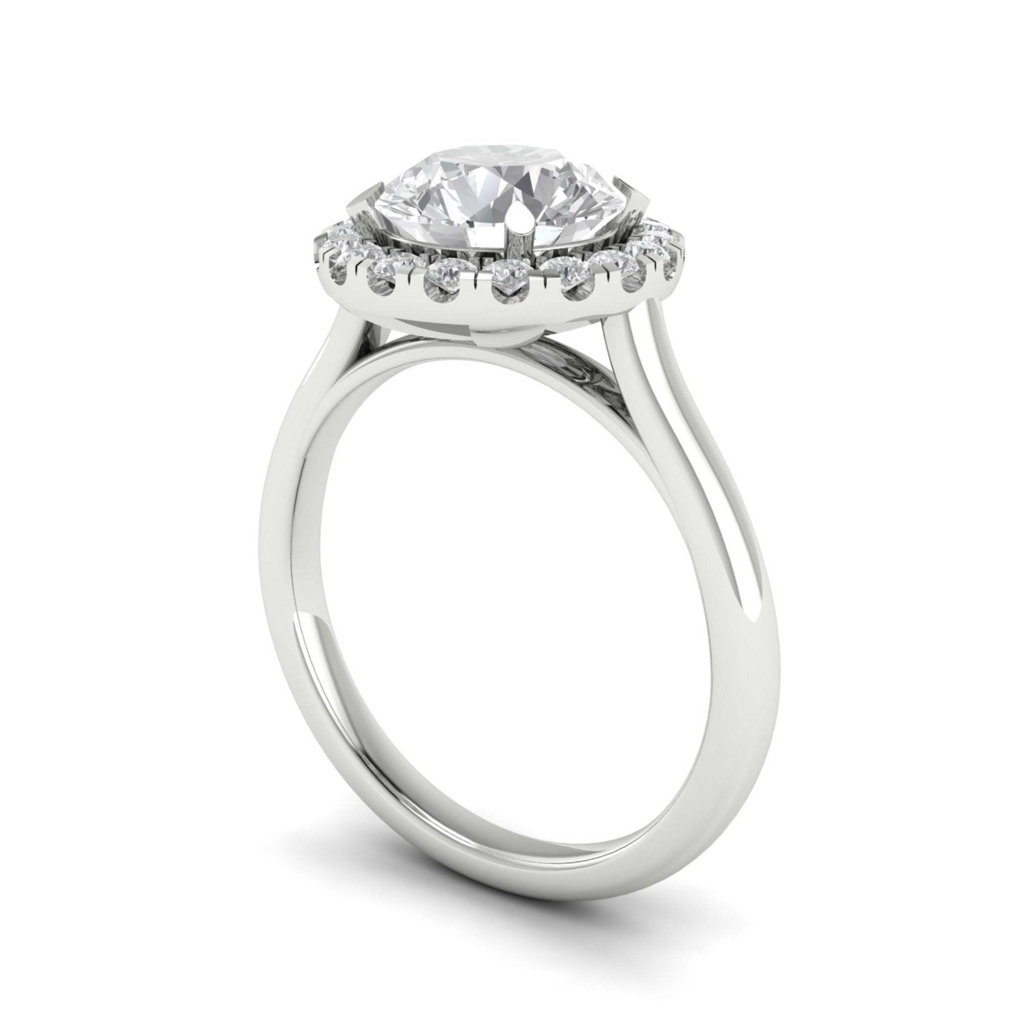 Anillo de compromiso halo redondo