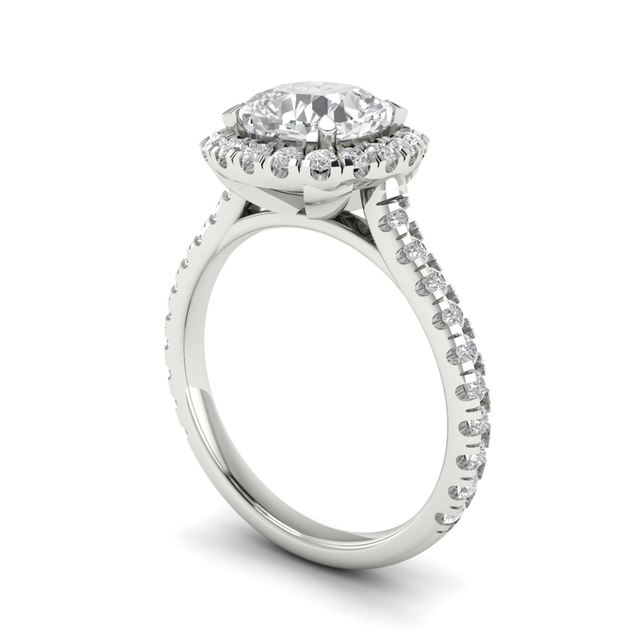 Anillo de compromiso halo cushion