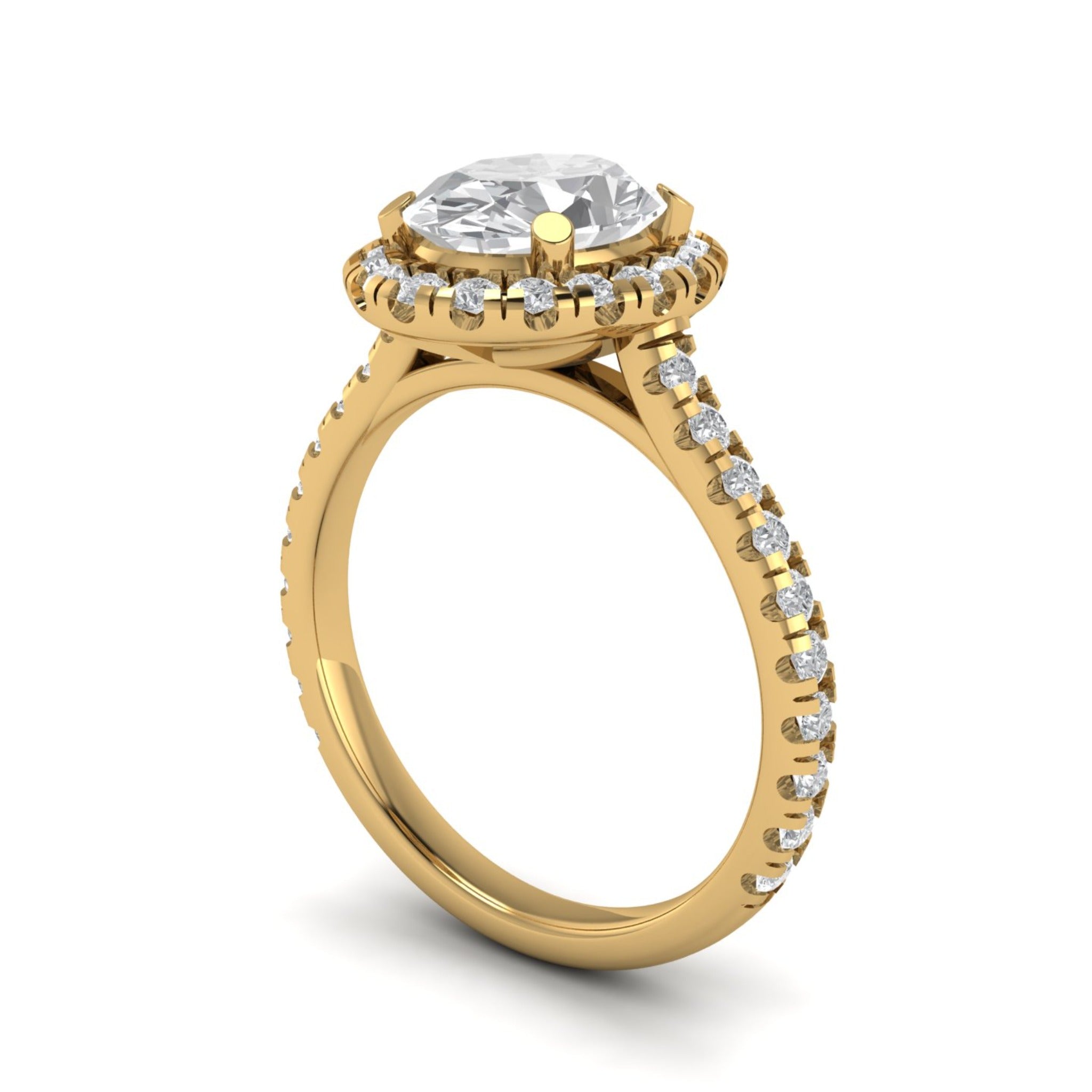 Anillo de compromiso halo oval