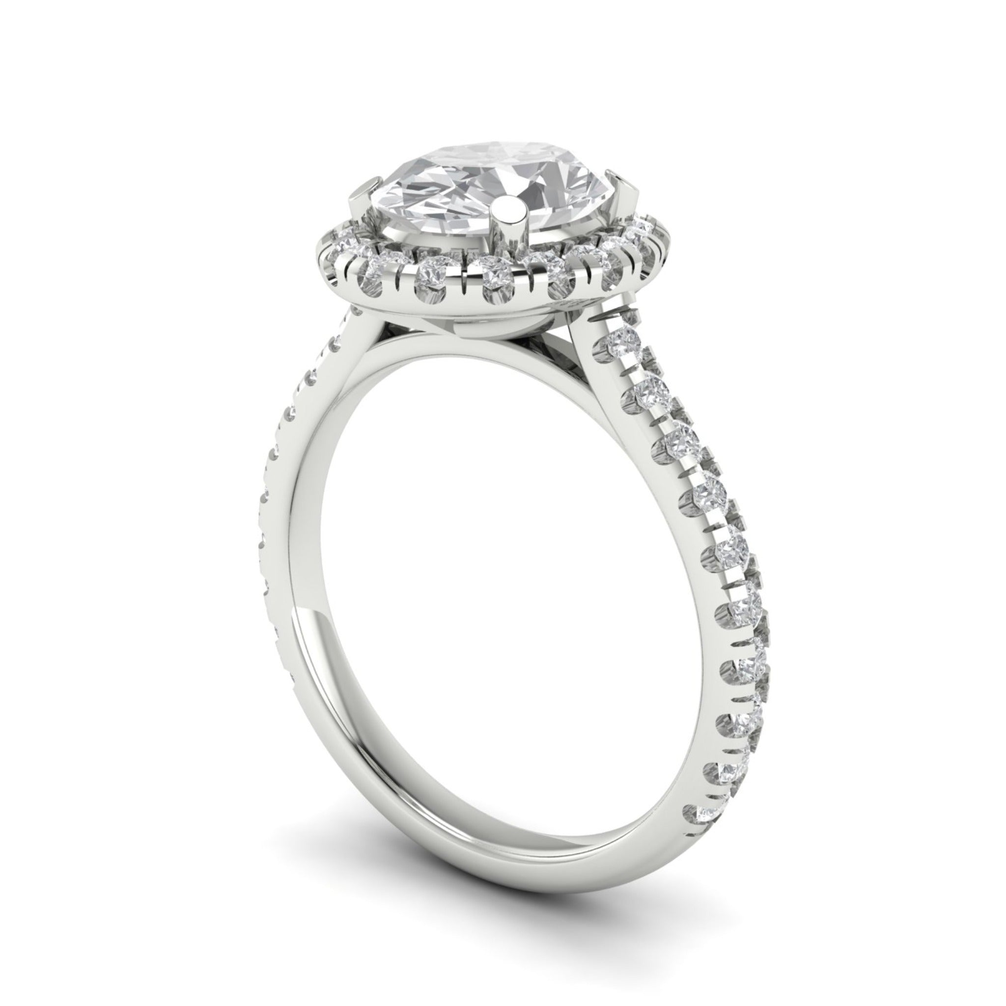 Anillo de compromiso halo oval