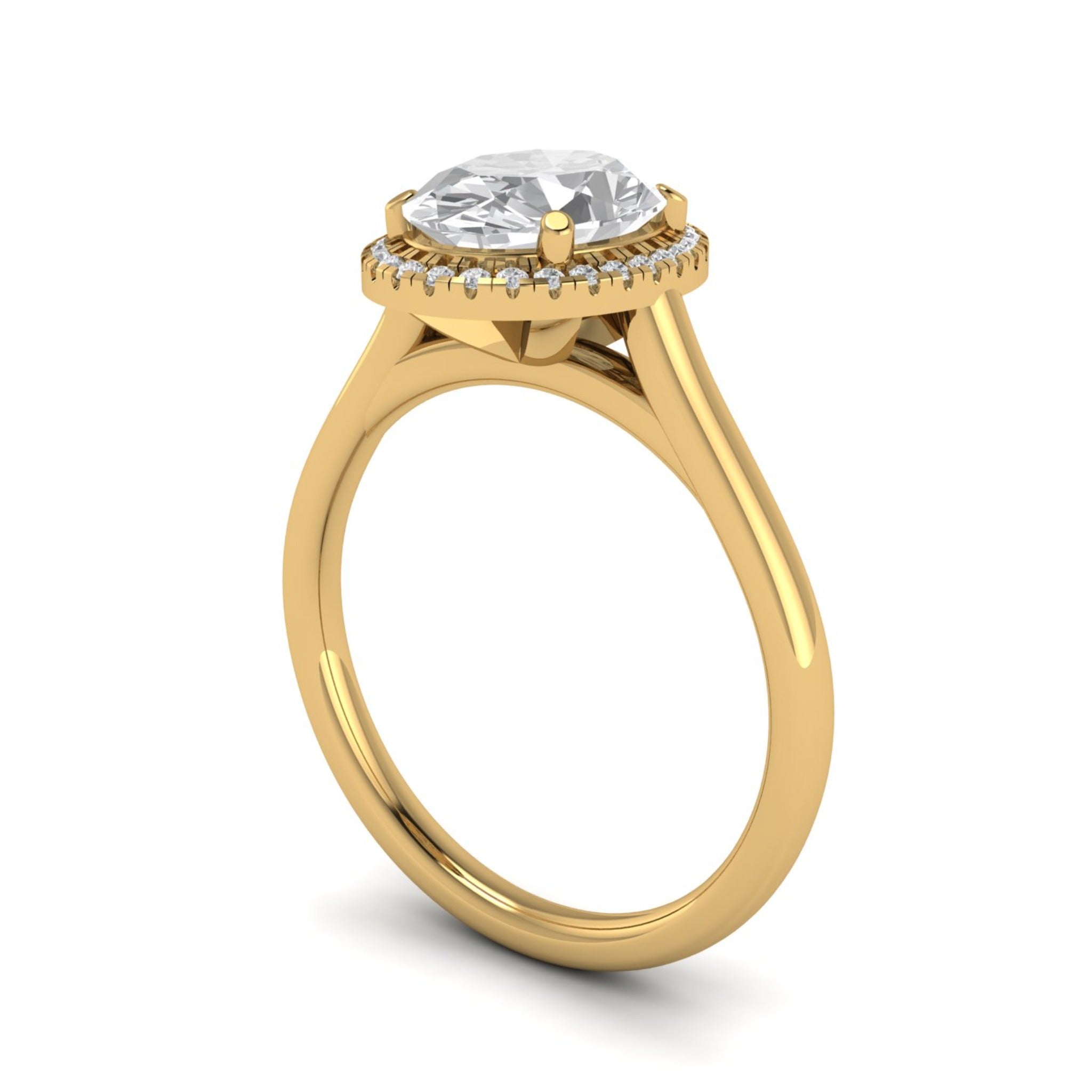 Anillo de compromiso halo redondo