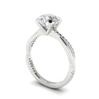 Anillo de compromiso solitario pave infinito