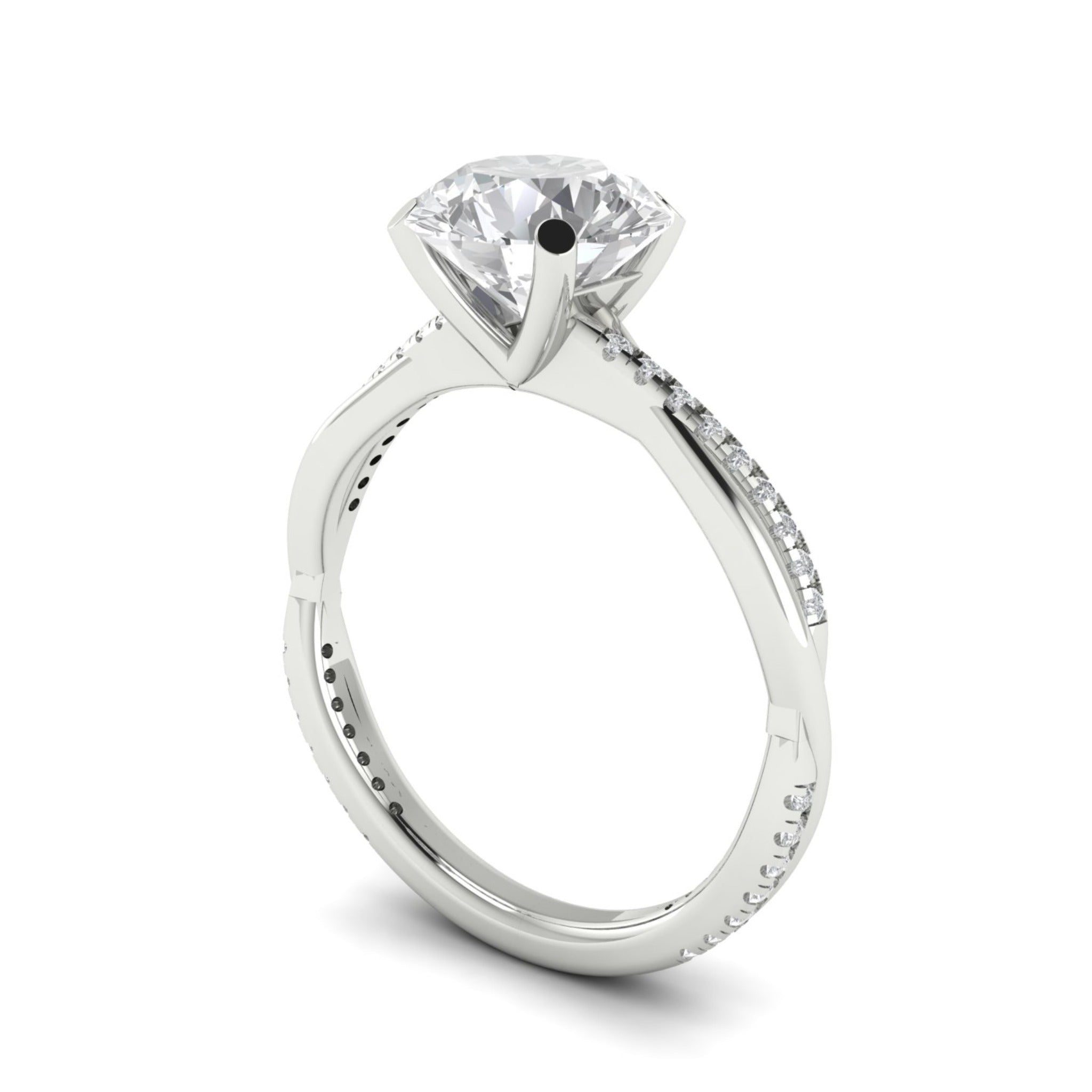 Anillo de compromiso solitario pave infinito