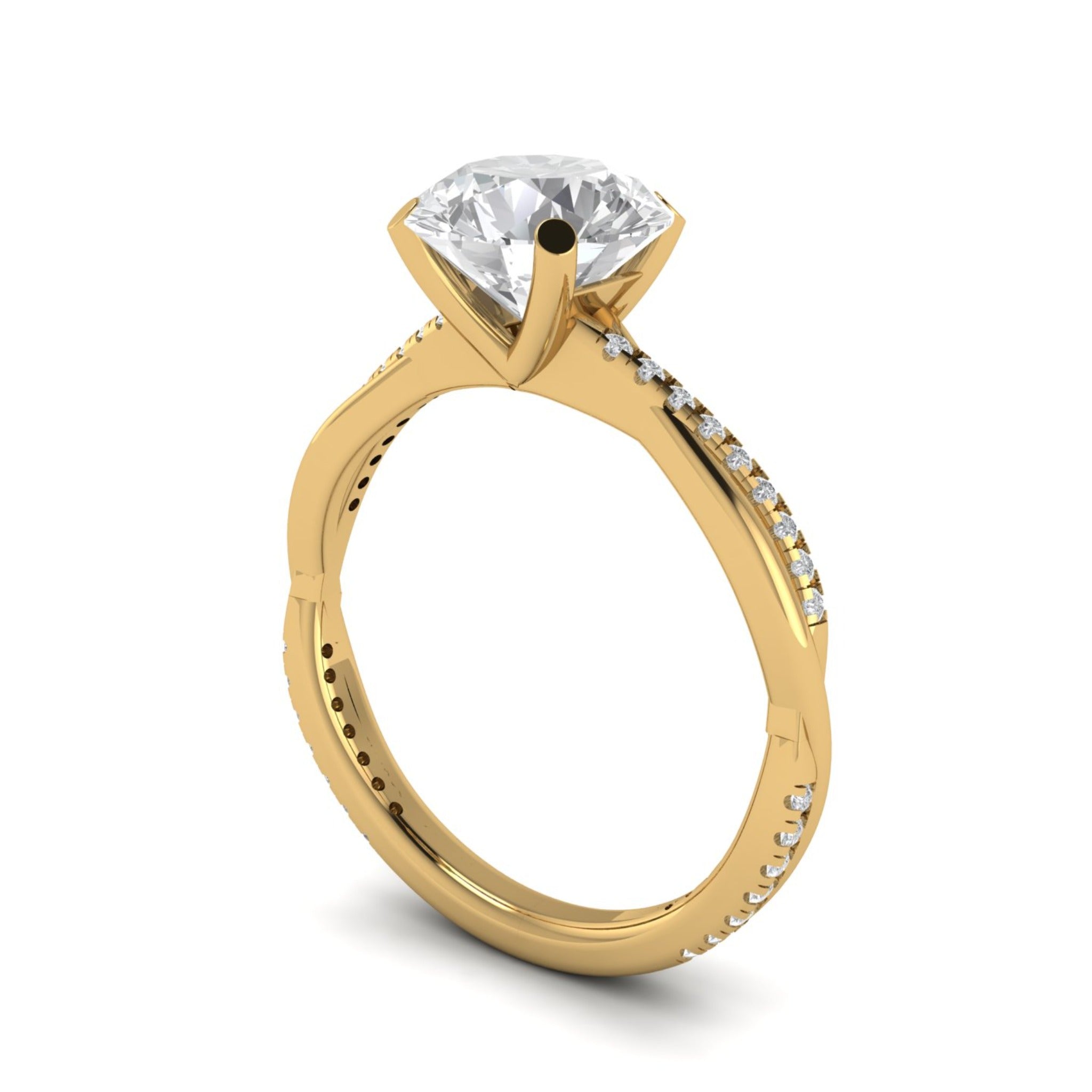 Anillo de compromiso solitario pave infinito