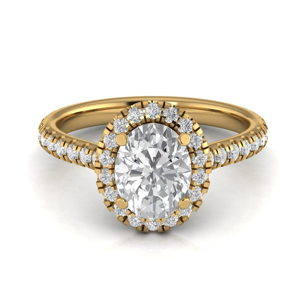 Anillo de compromiso halo oval