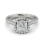 Anillo de compromiso halo cushion