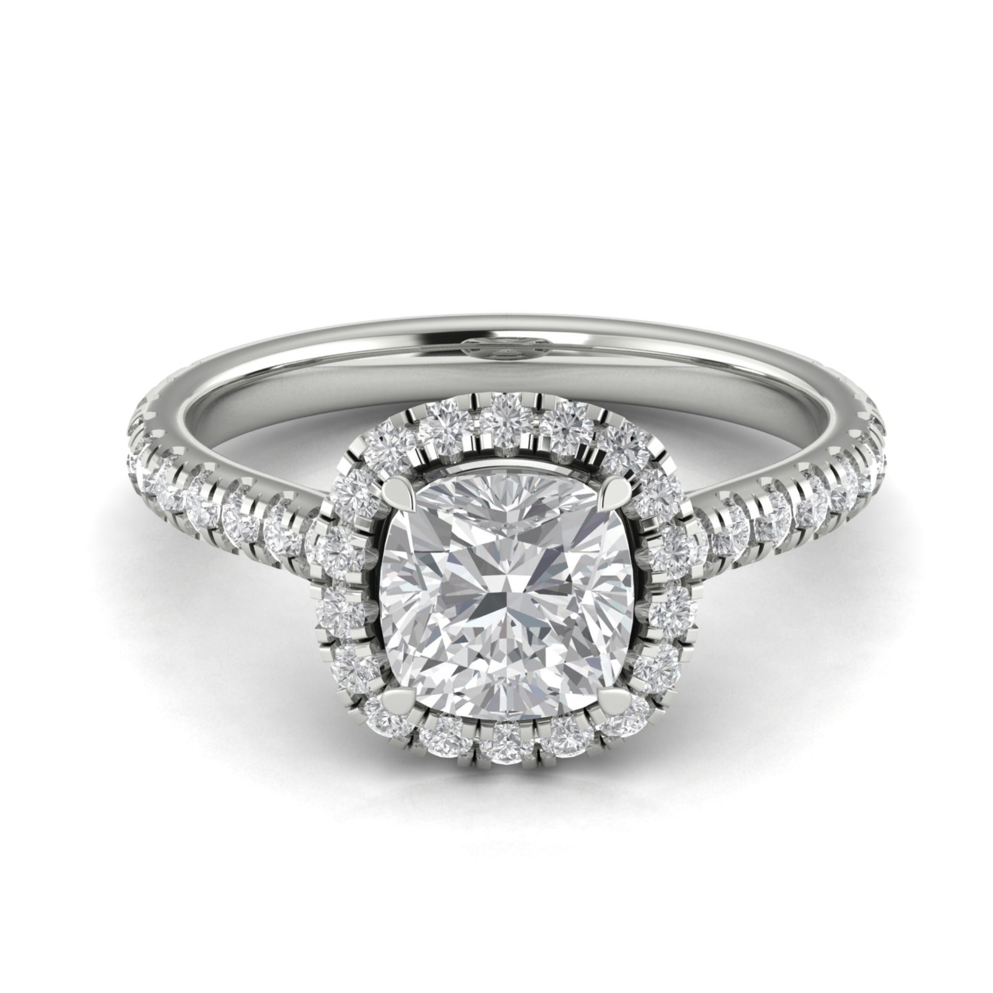 Anillo de compromiso halo cushion