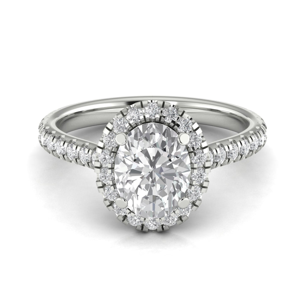 Anillo de compromiso halo oval