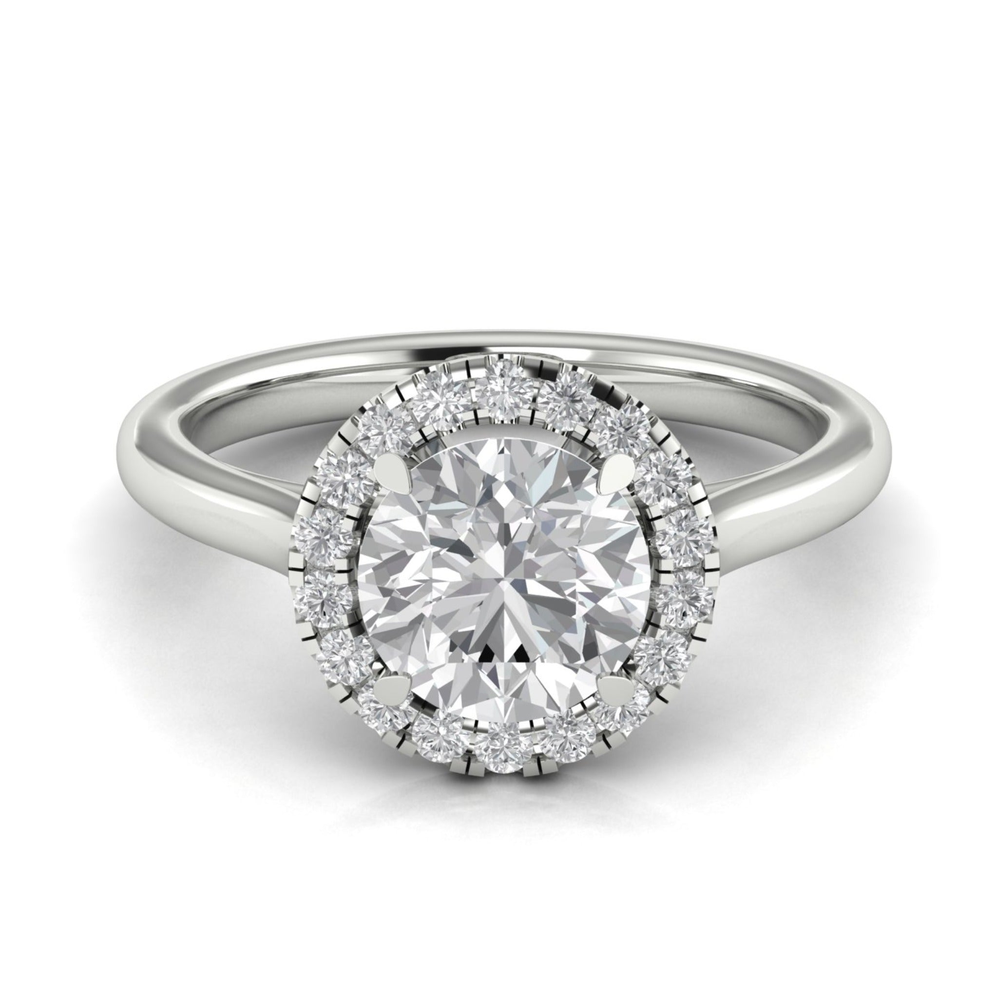 Anillo de compromiso halo redondo
