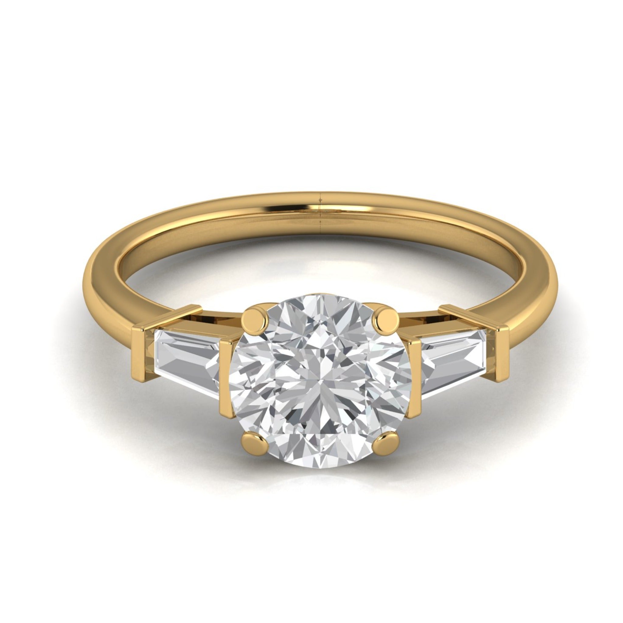 Anillo de compromiso tres piedras trapecio