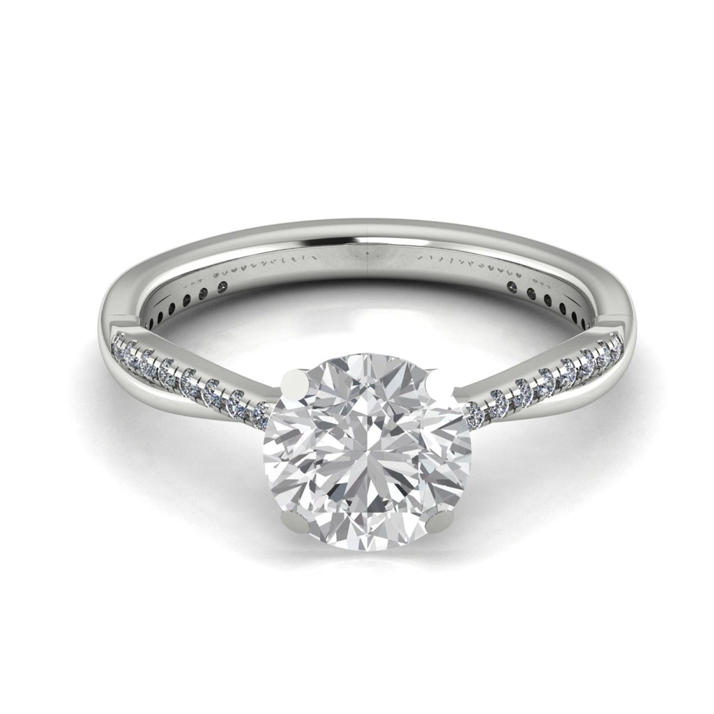 Anillo de compromiso solitario pave infinito