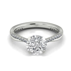 Anillo de compromiso solitario pave infinito