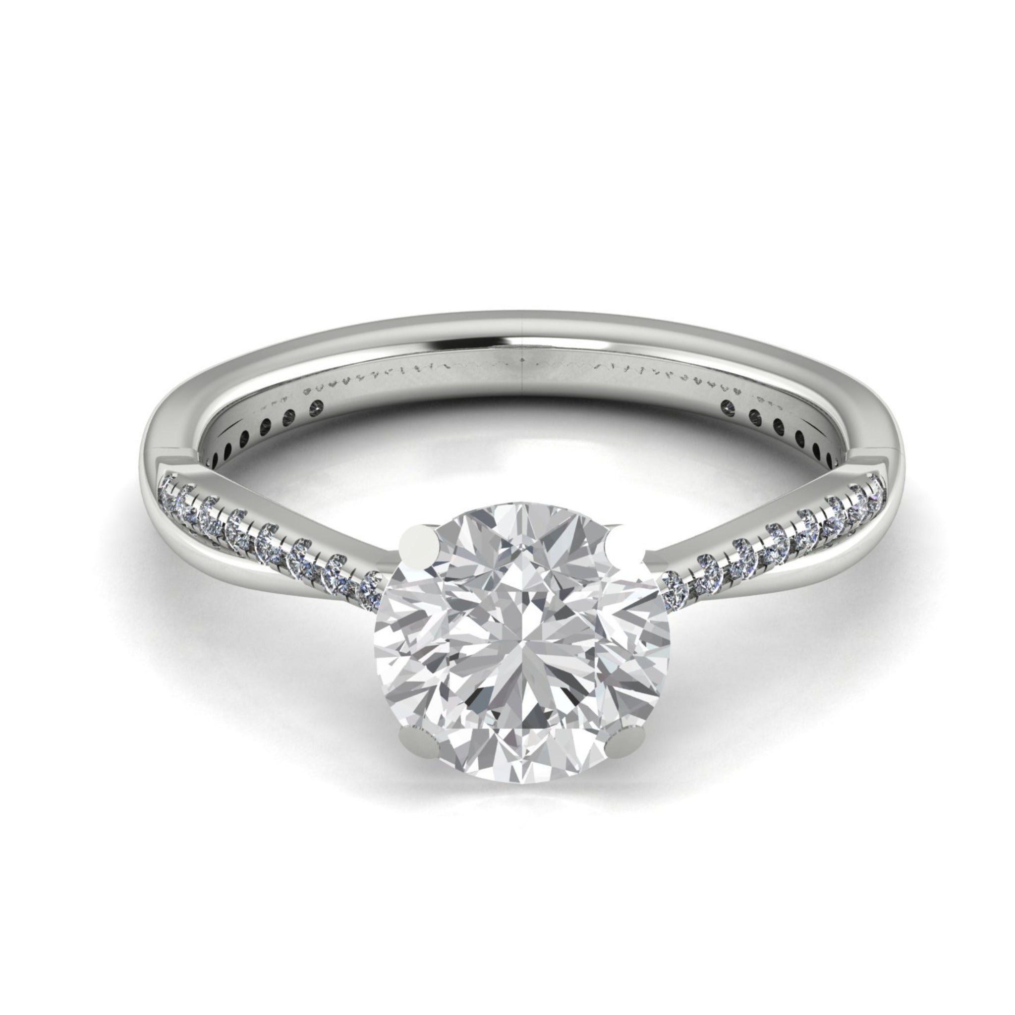 Anillo de compromiso solitario pave infinito