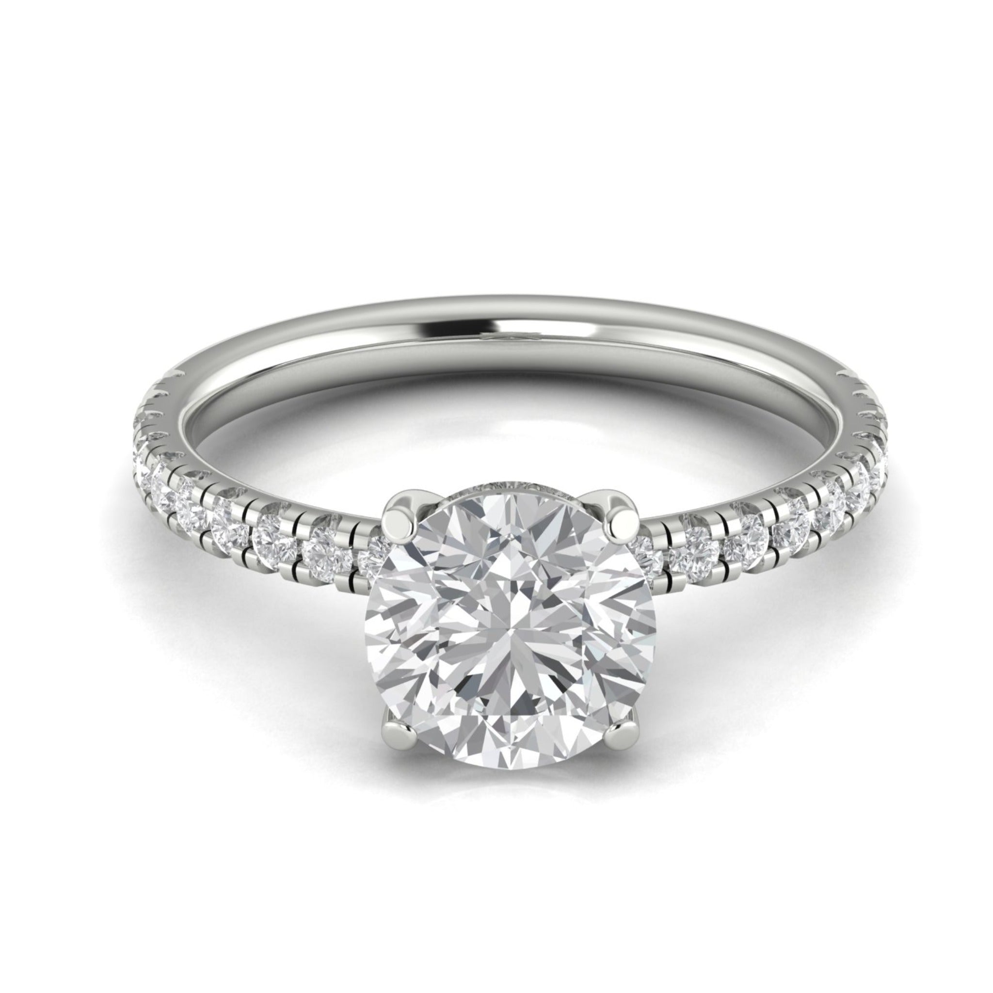 Anillo de compromiso solitario halo escondido