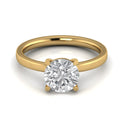 Anillo de compromiso solitario, en oro amarillo, Joyería Bruzzone