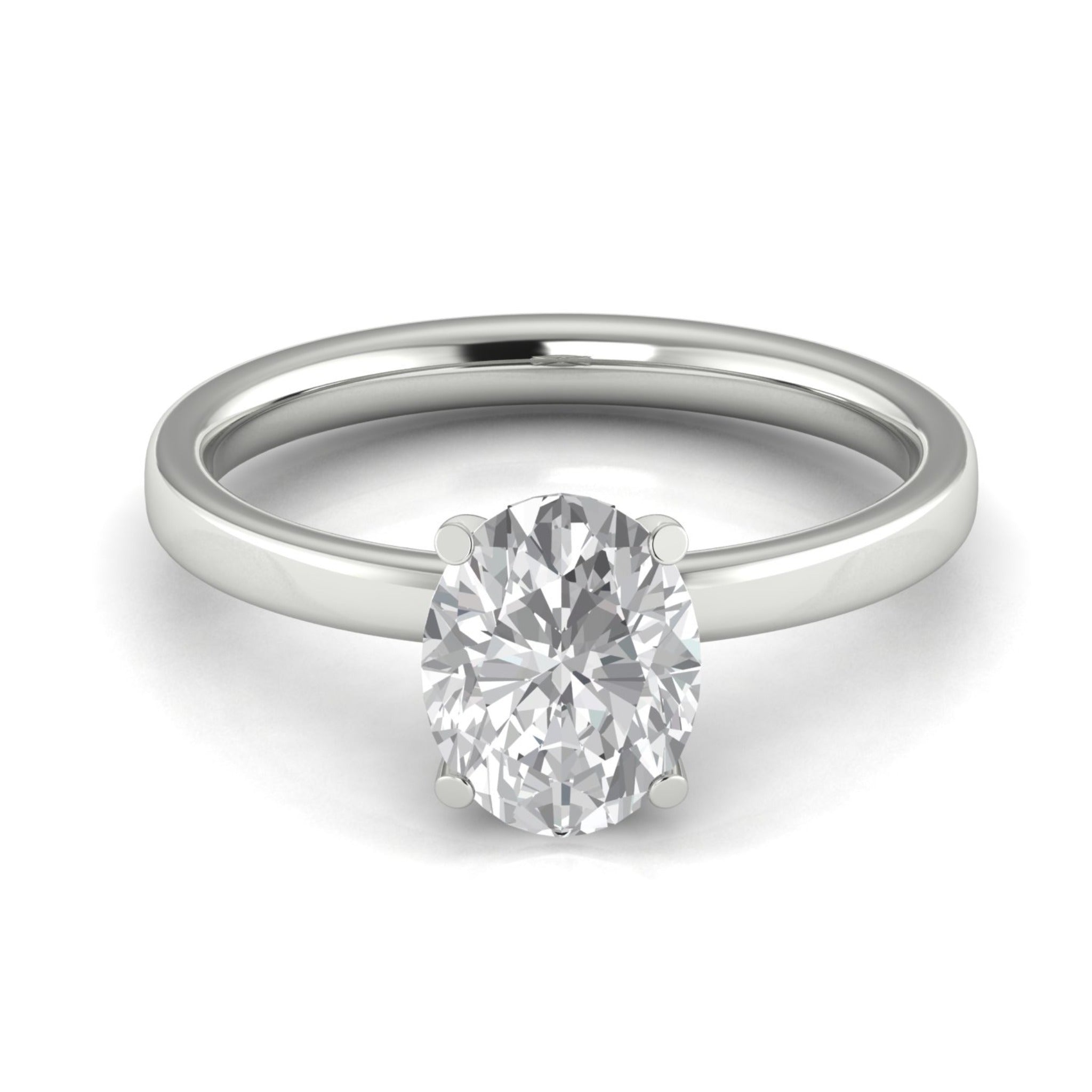 Anillo de compromiso solitario oval