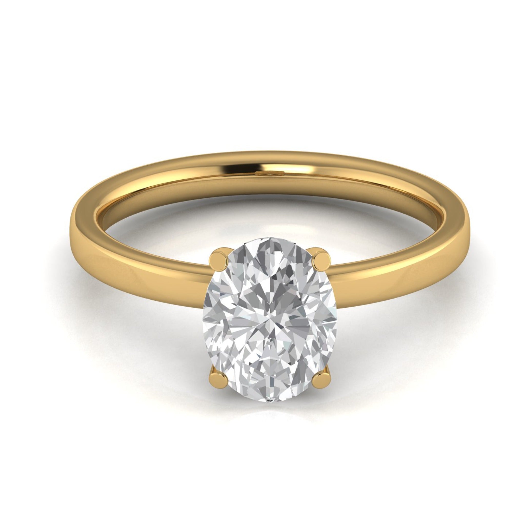 Anillo de compromiso solitario oval