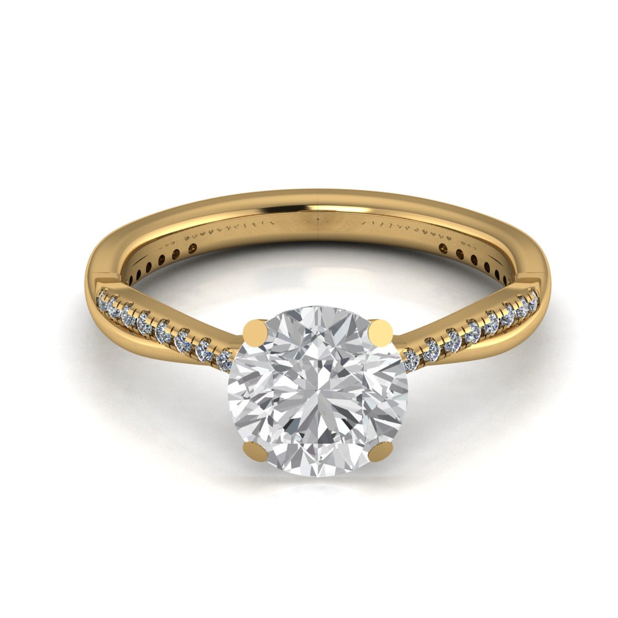 Anillo de compromiso solitario pave infinito