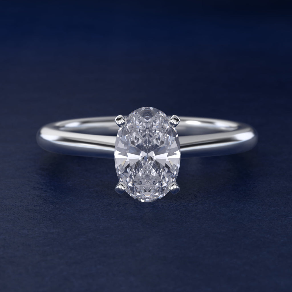 Anillo de compromiso solitario oval