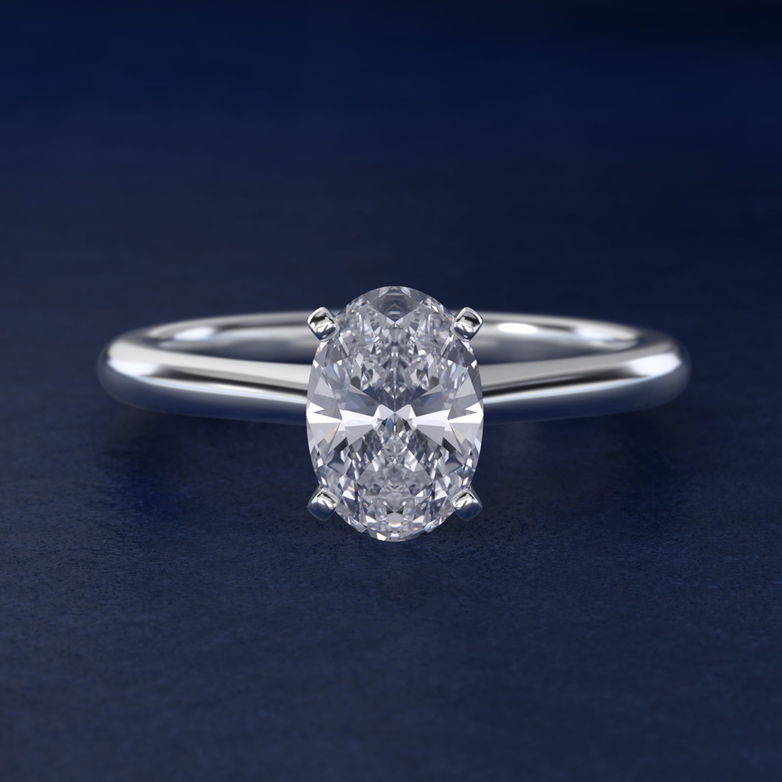 Anillo de compromiso solitario oval