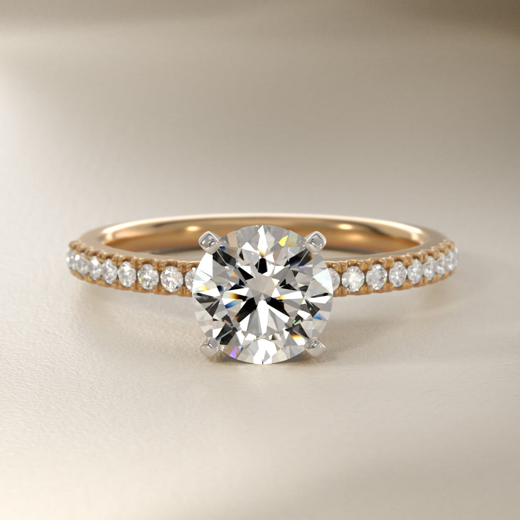 Anillo de compromiso solitario halo escondido