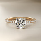 Anillo de compromiso solitario halo escondido