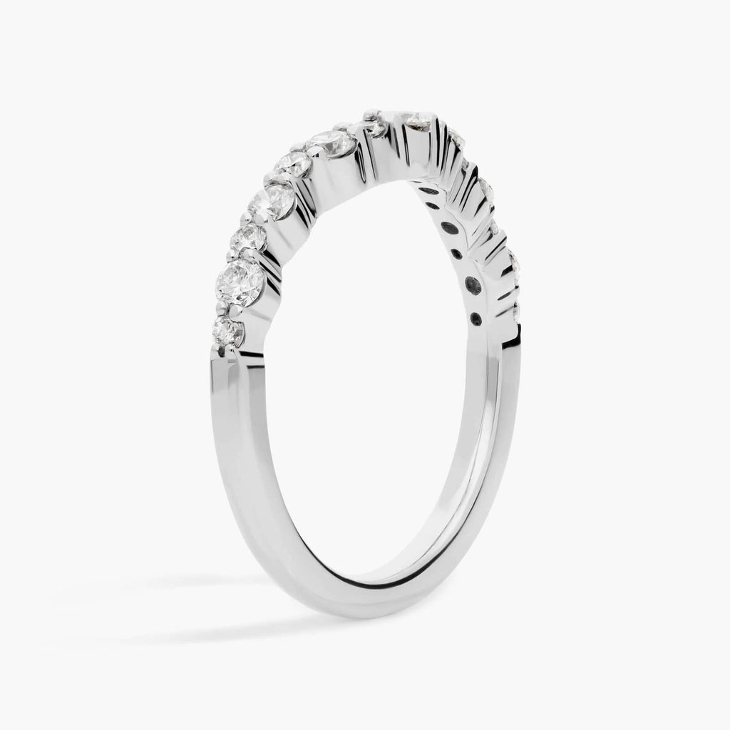 Argolla de matrimonio curva diamantes