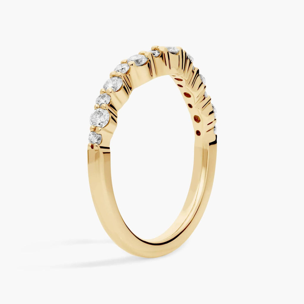 Argolla de matrimonio curva diamantes