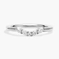 Argolla de matrimonio argollas curvas, en oro blanco, Joyería Bruzzone
