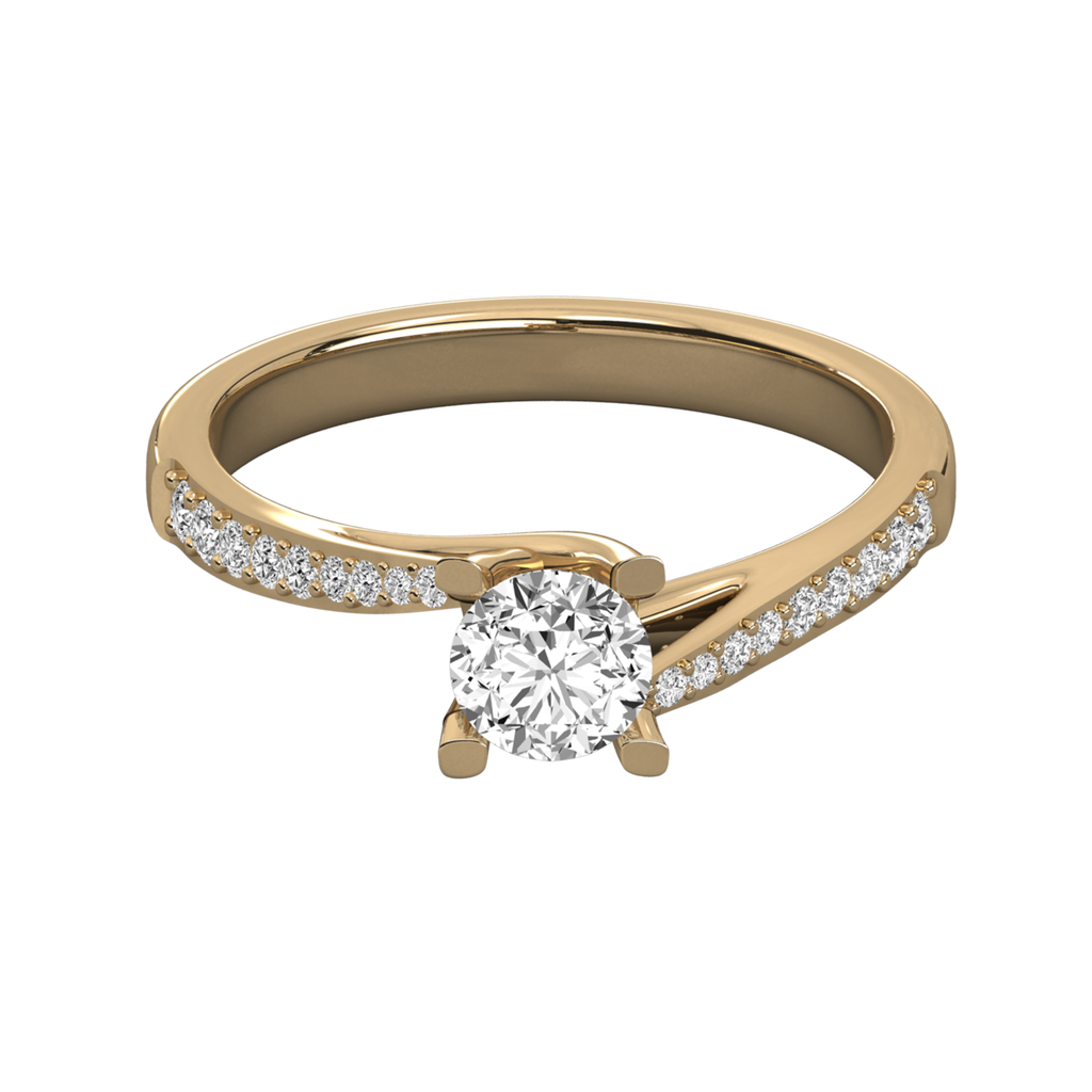 Anillo de compromiso solitario pavé Amira