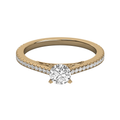 Anillo de compromiso pavé, en oro amarillo, Joyería Bruzzone