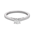 Anillo de compromiso pavé, en oro blanco, Joyería Bruzzone