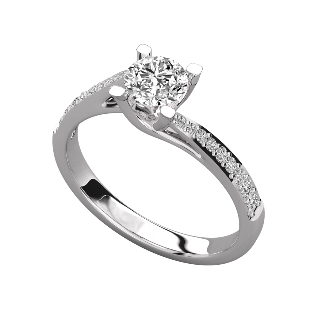 Anillo de compromiso solitario pavé Amira