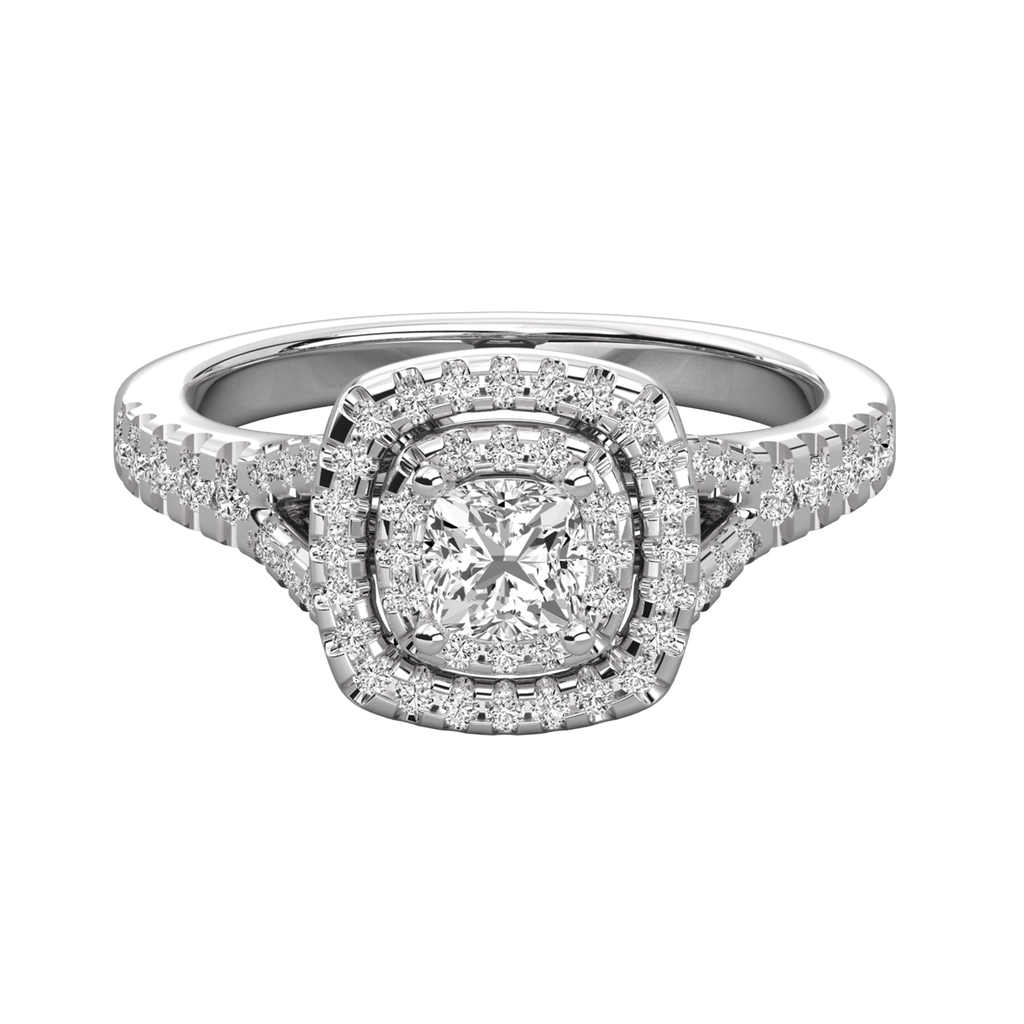 Anillo de compromiso halo doble