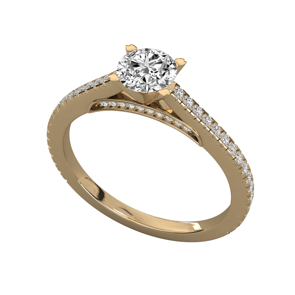 Anillo de compromiso solitario con canal doble