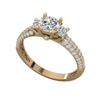 Anillo de compromiso trilogía doble pavé