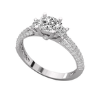 Anillo de compromiso trilogía doble pavé