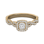 Anillo de compromiso halo doble trenzado