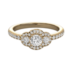 Anillo de compromiso halo triple
