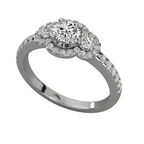 Anillo de compromiso halo triple