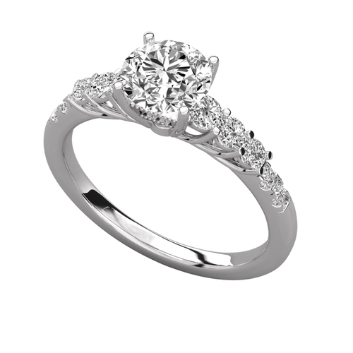 Anillo de compromiso, en oro blanco, Joyería Bruzzone (vista 2)