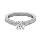 Anillo de compromiso solitario con canal doble