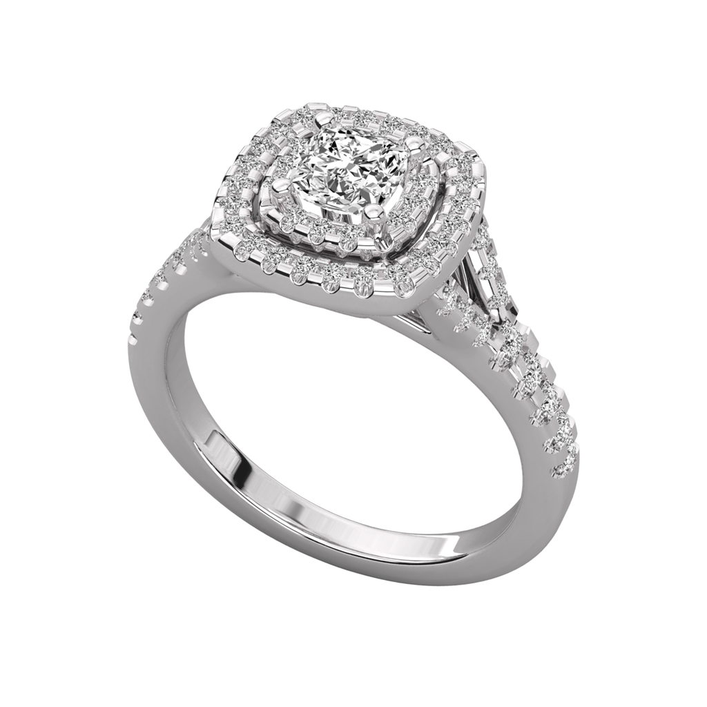 Anillo de compromiso halo doble